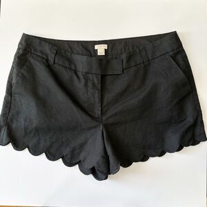 J.Crew Black Scalloped Hem Shorts